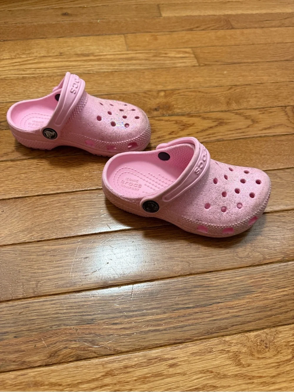 Kids Pink Glitter Clog Sandals Crocs Classic Glitter Clogs C9